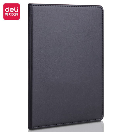 得力(deli)32K80张商务经典皮面本办公用品 会议记事本笔记本子文具 黑7902