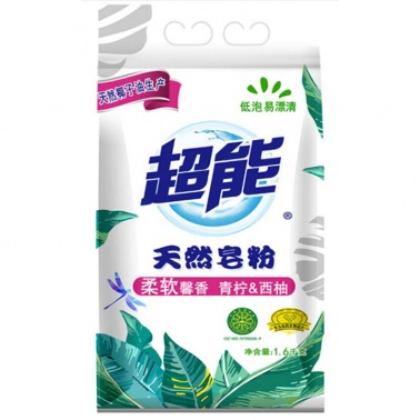 超能洗衣粉天然皂粉(馨香柔软)1.6kg/袋