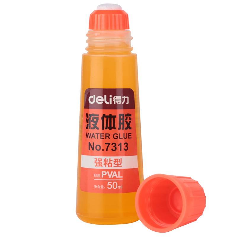 得力（deli）7313 液體膠水/強粘性手工膠水 黃色 24瓶裝