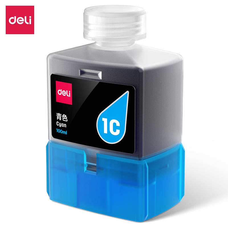 得力（deli）噴墨打印機1C青色墨水瓶 適用得力L300系列